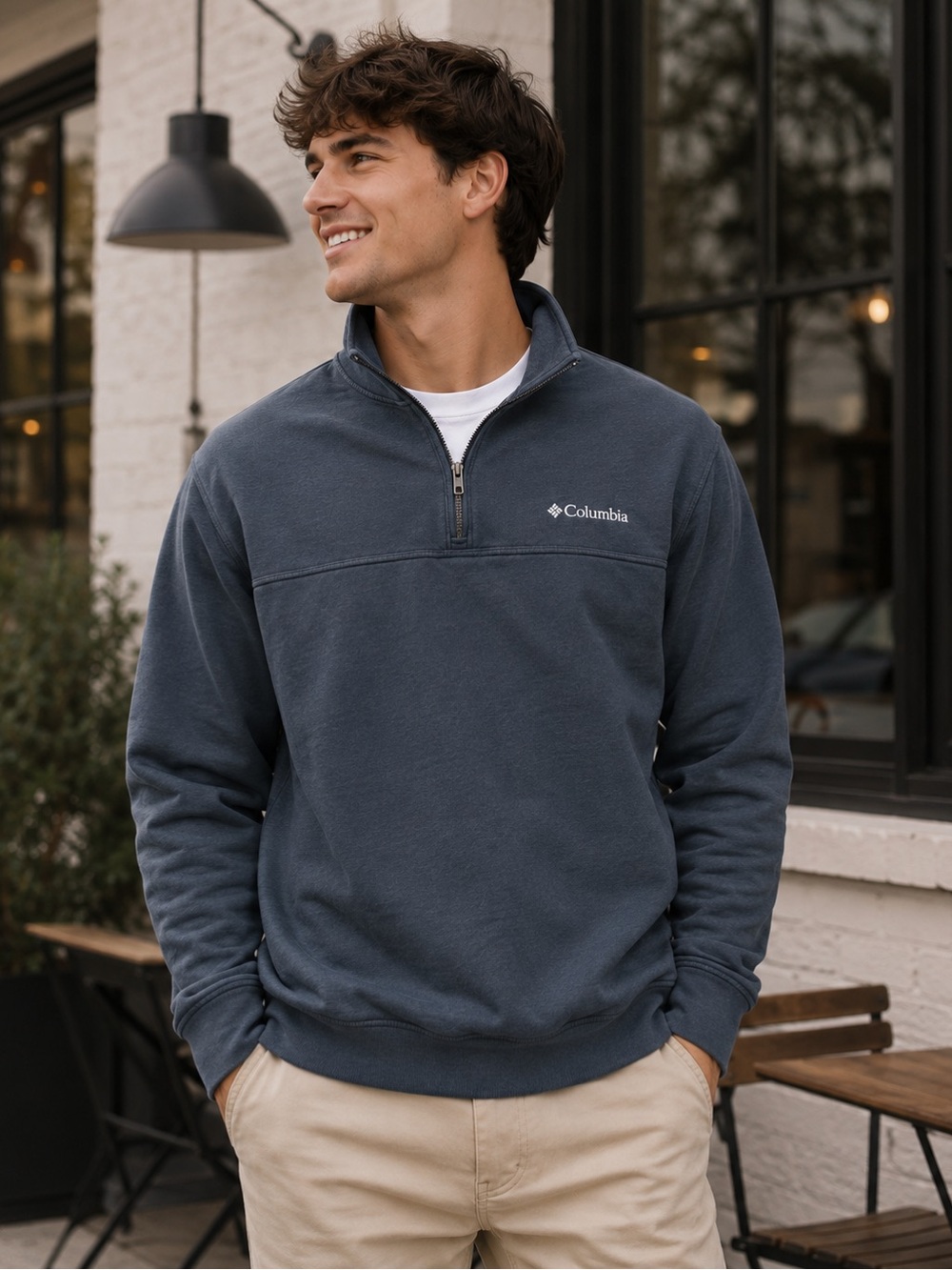 Columbia Men's Half-Zip Fleece Pullover in Slate Blue